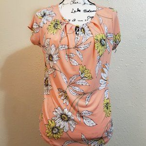 Peach Floral Blouse by Liz Claiborne NWOT